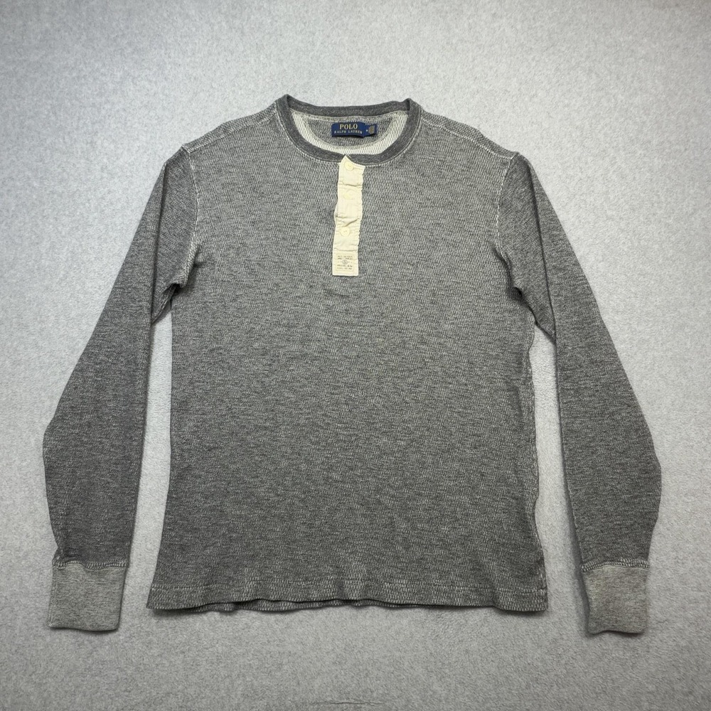 Polo Ralph Lauren Henley Shirt Men Medium Gray Thermal Military SD Issue Type K1